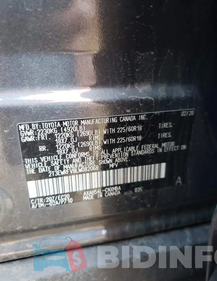 2T3EWRFV8LW082068 Photo# 13