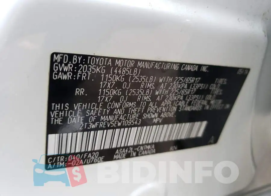 2T3WFREV5EW109543 Photo# 14