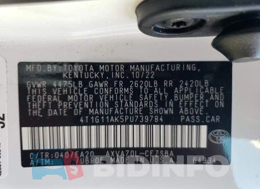4T1G11AK5PU739784 Photo# 12