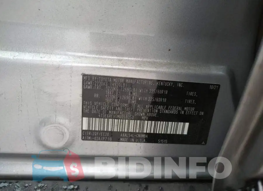 4T3E6RFV0MU059353 Photo# 12