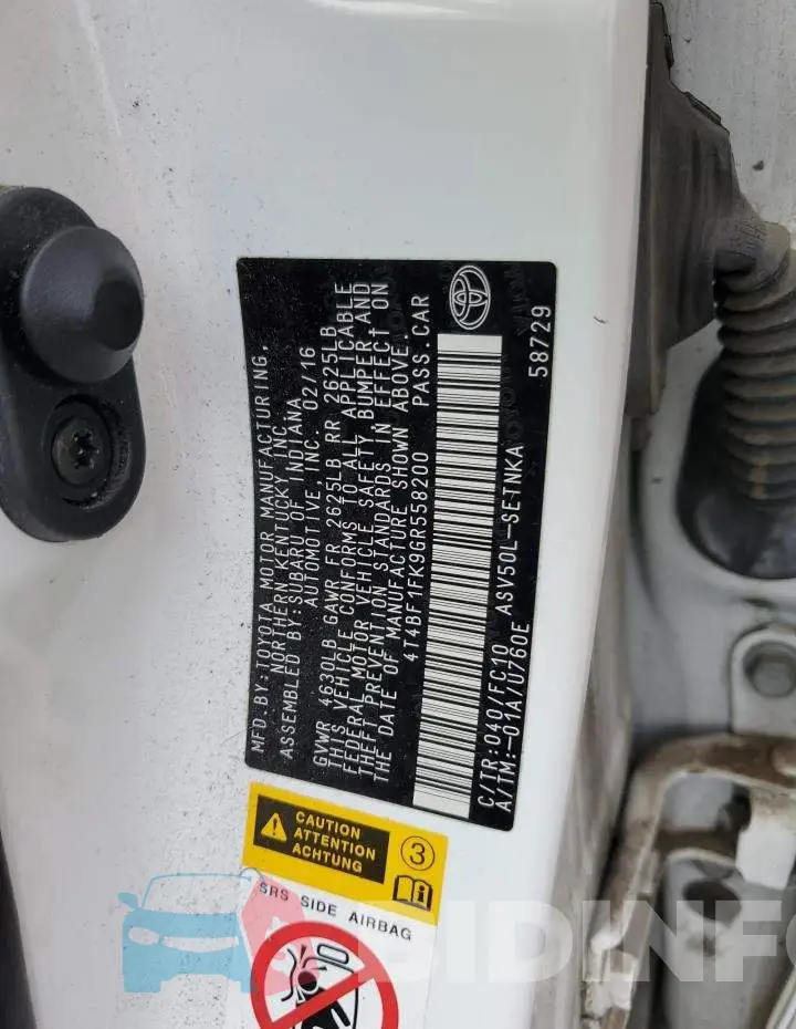 4T4BF1FK9GR558200 Photo# 12