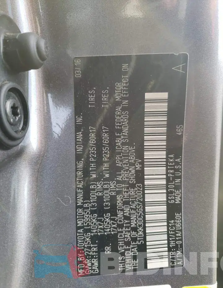 5TDKK3DC5GS720023 Photo# 13