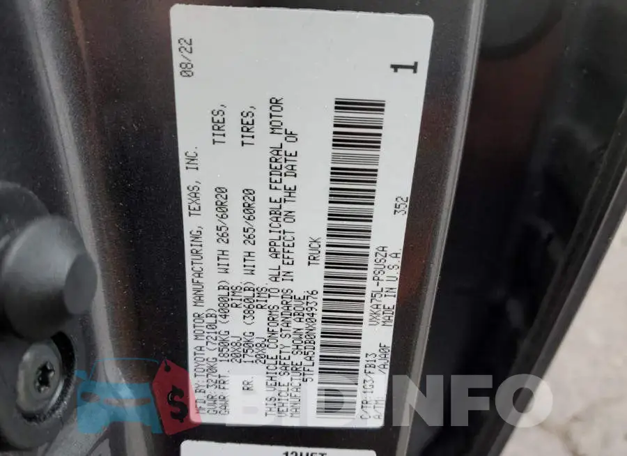 5TFLA5DB0NX049376 Photo# 13