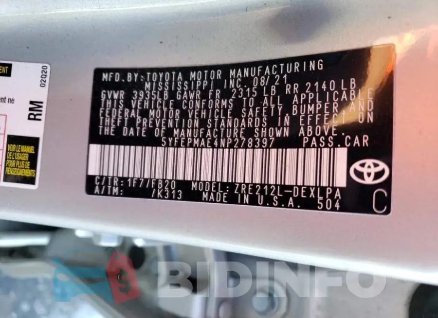 5YFEPMAE4NP278397 Photo# 12