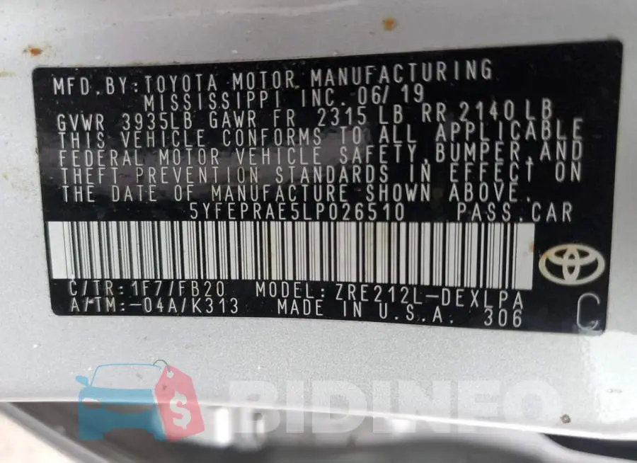 5YFEPRAE5LP026510 Photo# 12