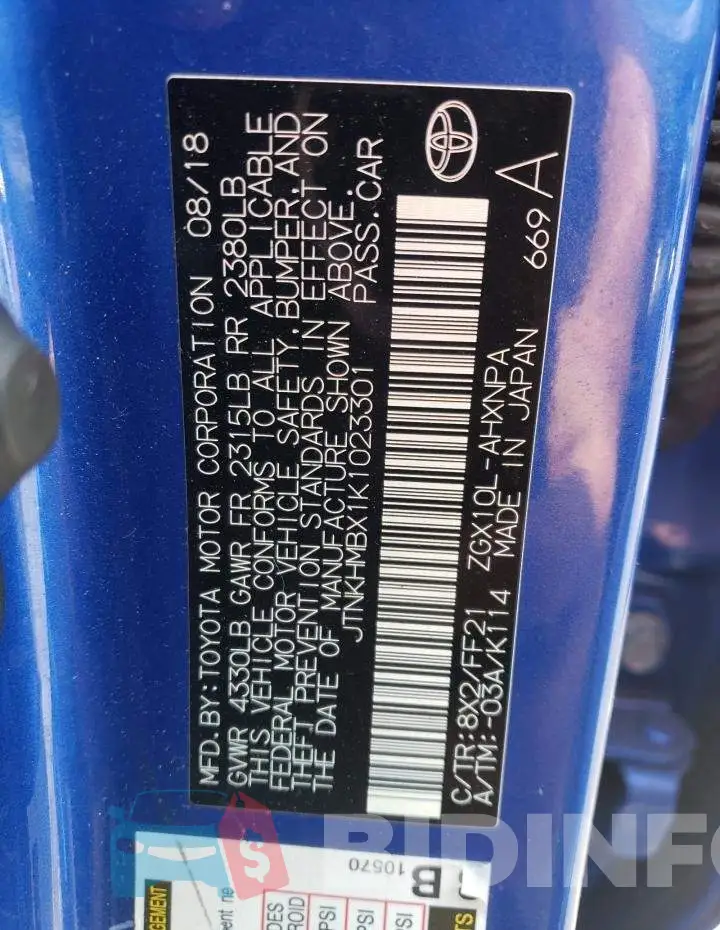 JTNKHMBX1K1023301 Photo# 13