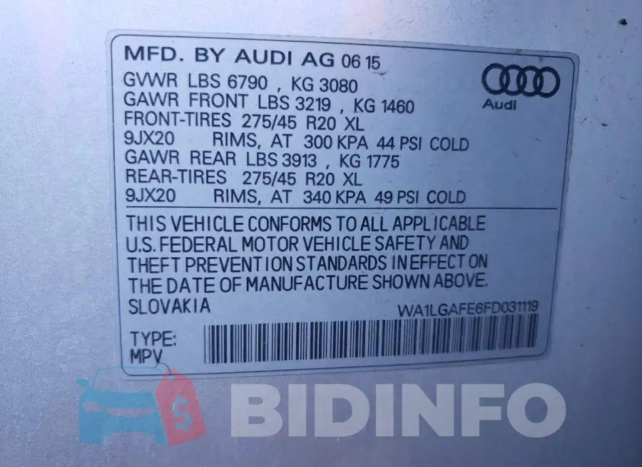 WA1LGAFE6FD031119 Photo# 13