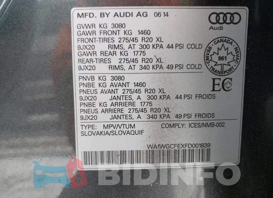WA1WGCFEXFD001839 Photo# 13