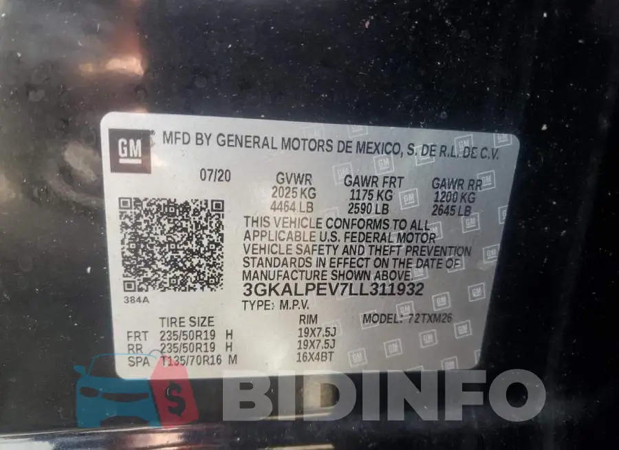 3GKALPEV7LL311932 Photo# 13