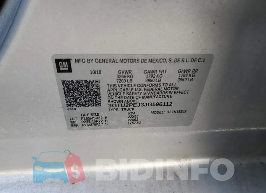 3GTU2PEJ3JG596112 Photo# 12