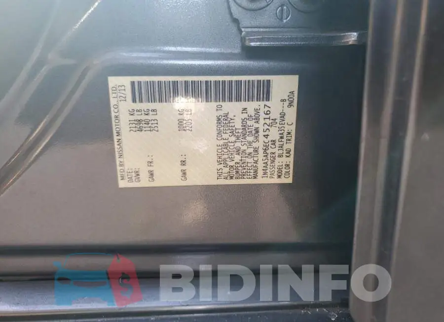 1N4AA5AP6EC452167 Photo# 12