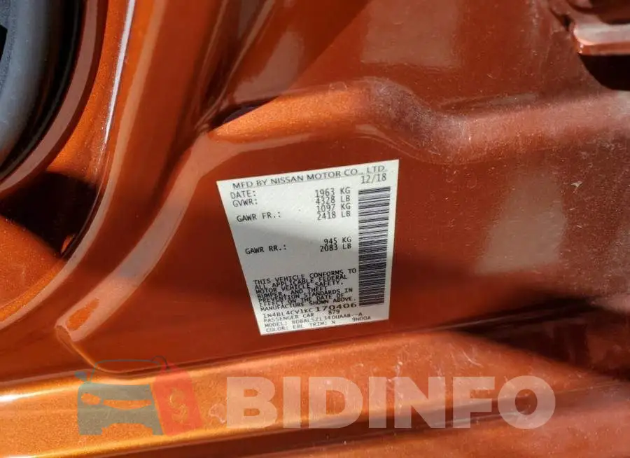 1N4BL4CV1KC170406 Photo# 12