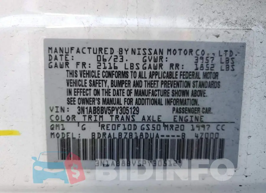 3N1AB8BV5PY305129 Photo# 12