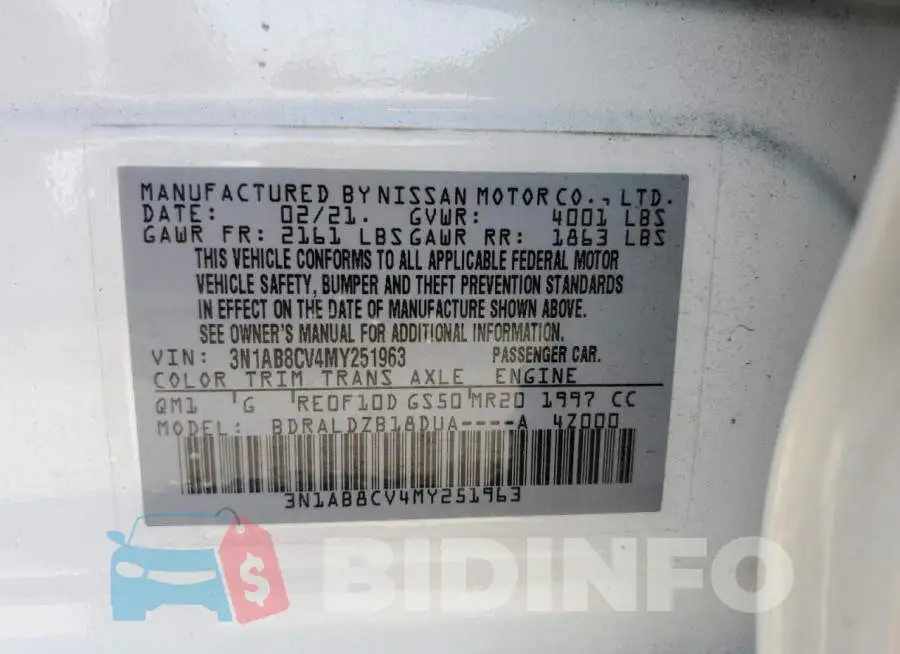 3N1AB8CV4MY251963 Photo# 13