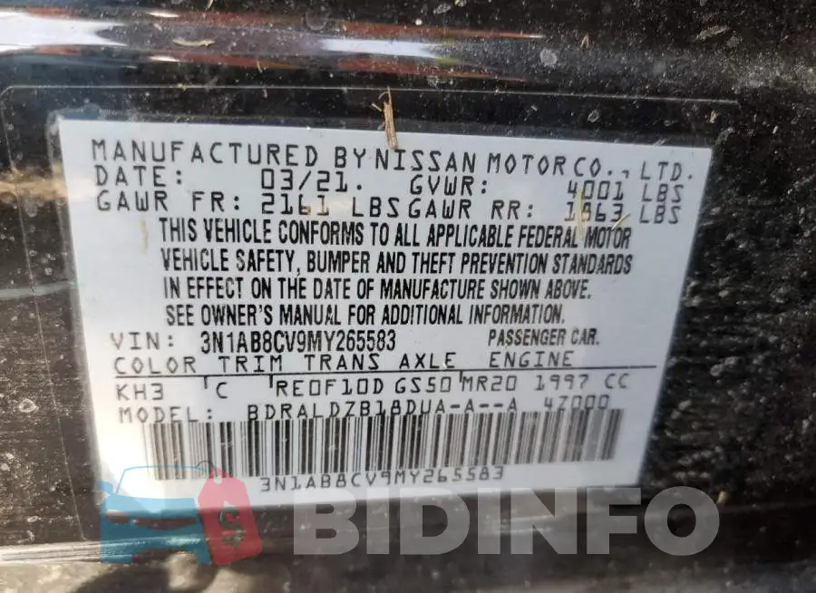 3N1AB8CV9MY265583 Photo# 12