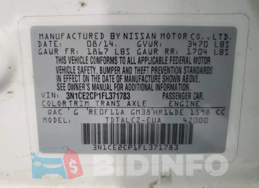 3N1CE2CP1FL371783 Photo# 12