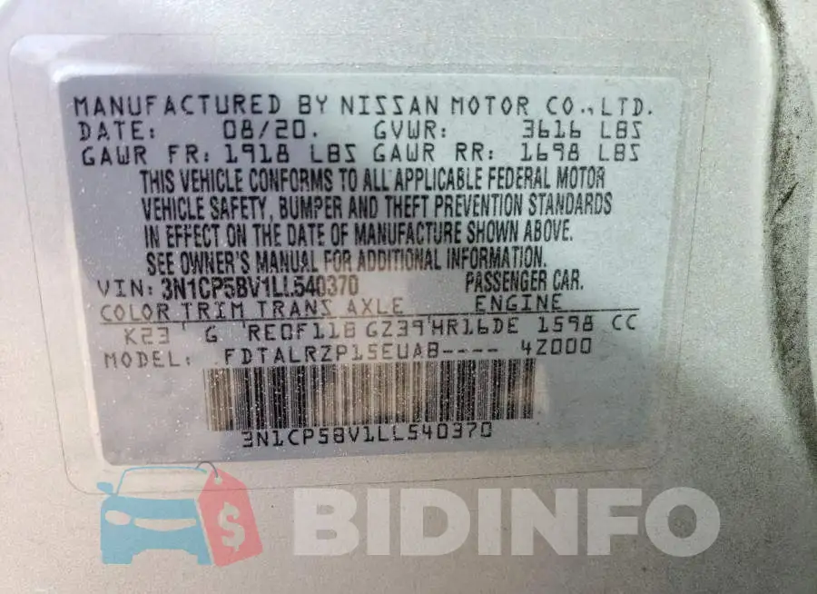 3N1CP5BV1LL540370 Photo# 13