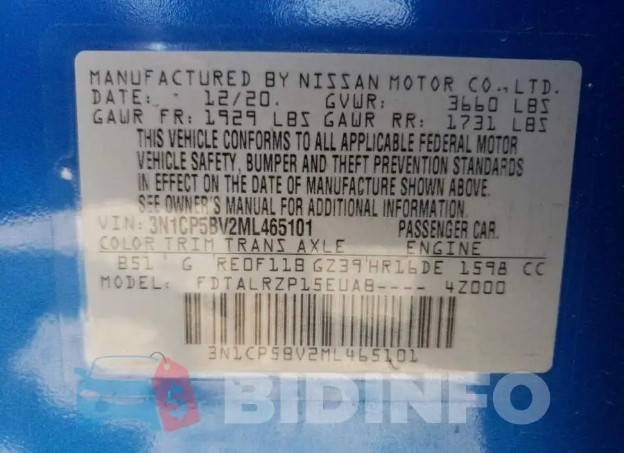 3N1CP5BV2ML465101 Photo# 14