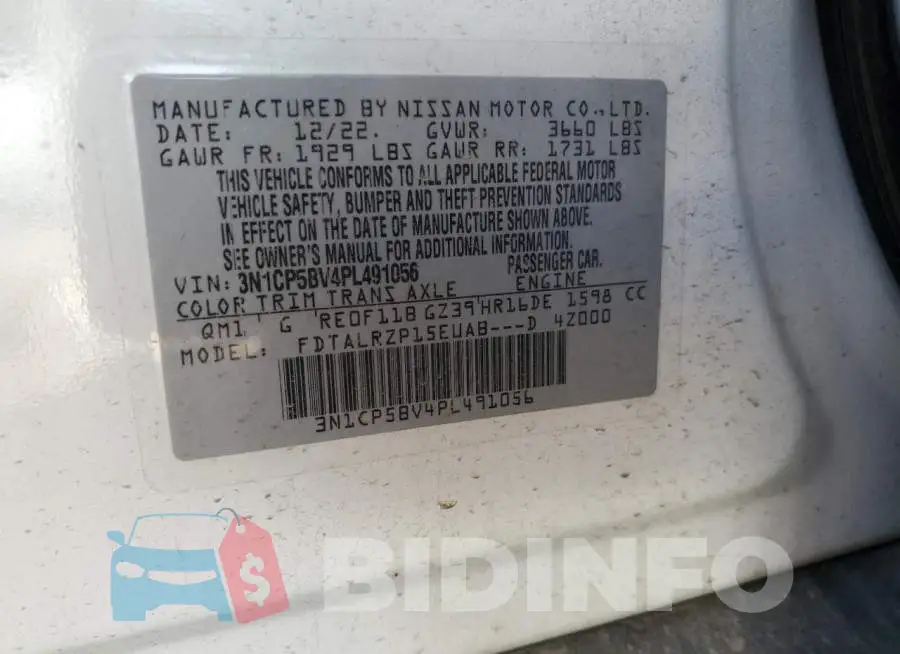 3N1CP5BV4PL491056 Photo# 12