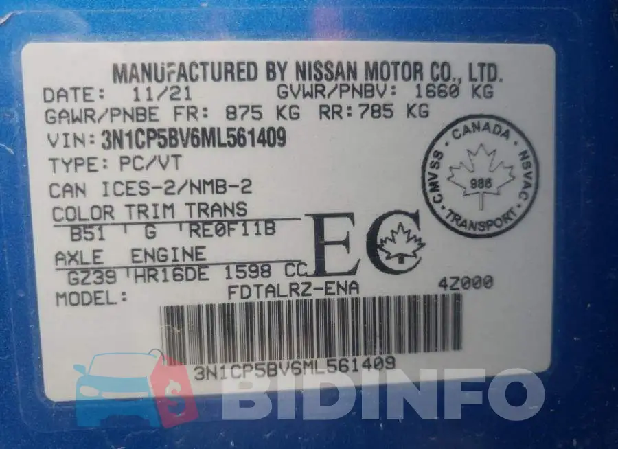 3N1CP5BV6ML561409 Photo# 12