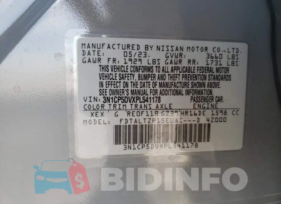 3N1CP5DVXPL541178 Photo# 13