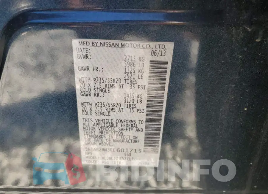5N1AR2MM3EC601715 Photo# 13