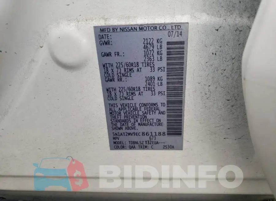 5N1AT2MV9EC861188 Photo# 12