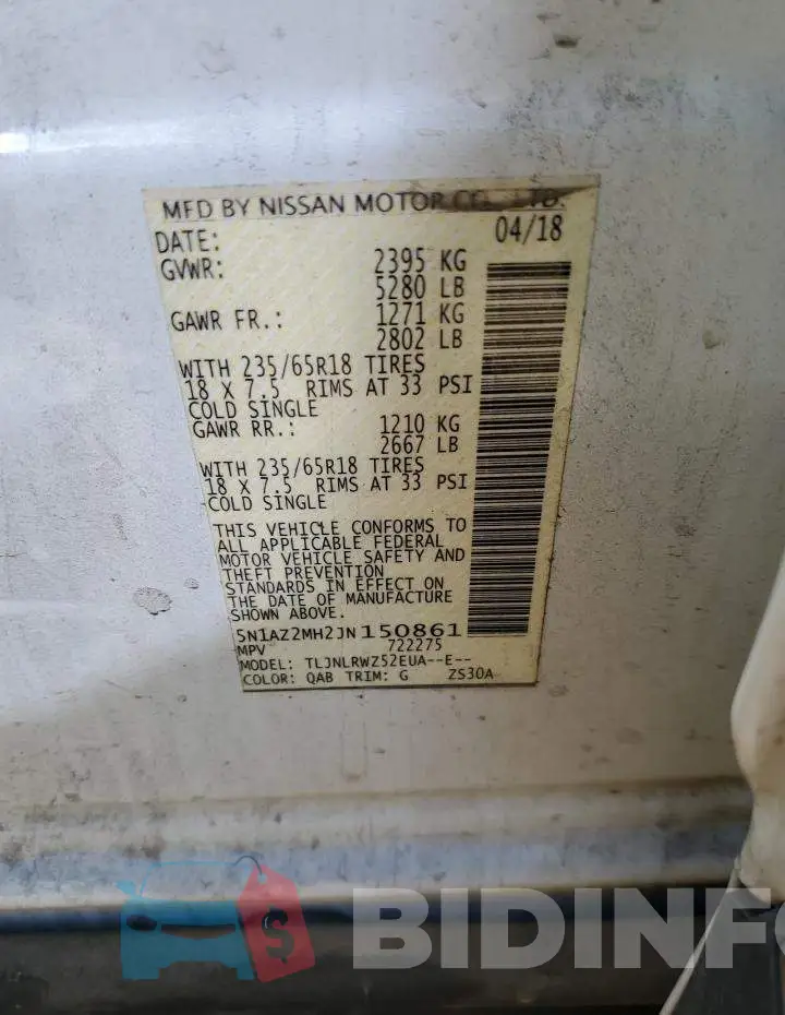 5N1AZ2MH2JN150861 Photo# 12