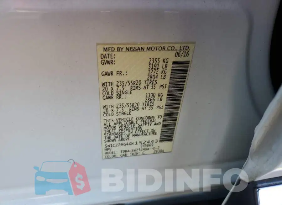 5N1CZ2MG4GN152443 Photo# 12