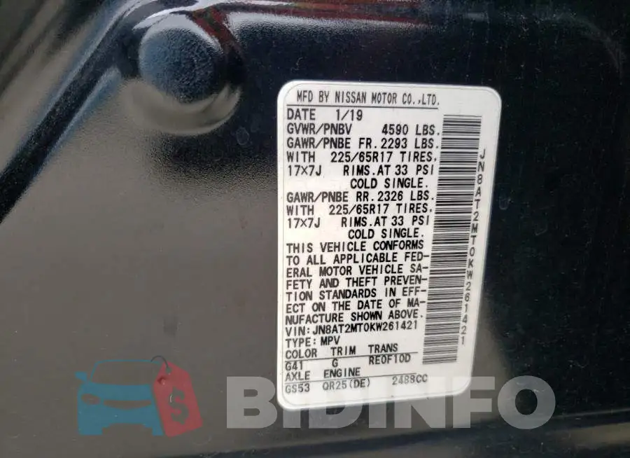 JN8AT2MT0KW261421 Photo# 13