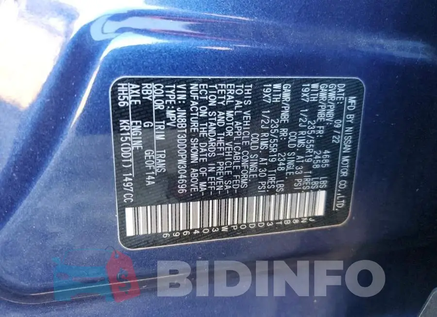JN8BT3DD0PW304696 Photo# 13