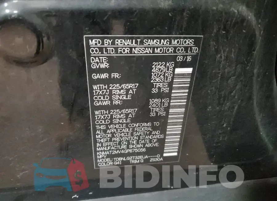 KNMAT2MV4GP675056 Photo# 13