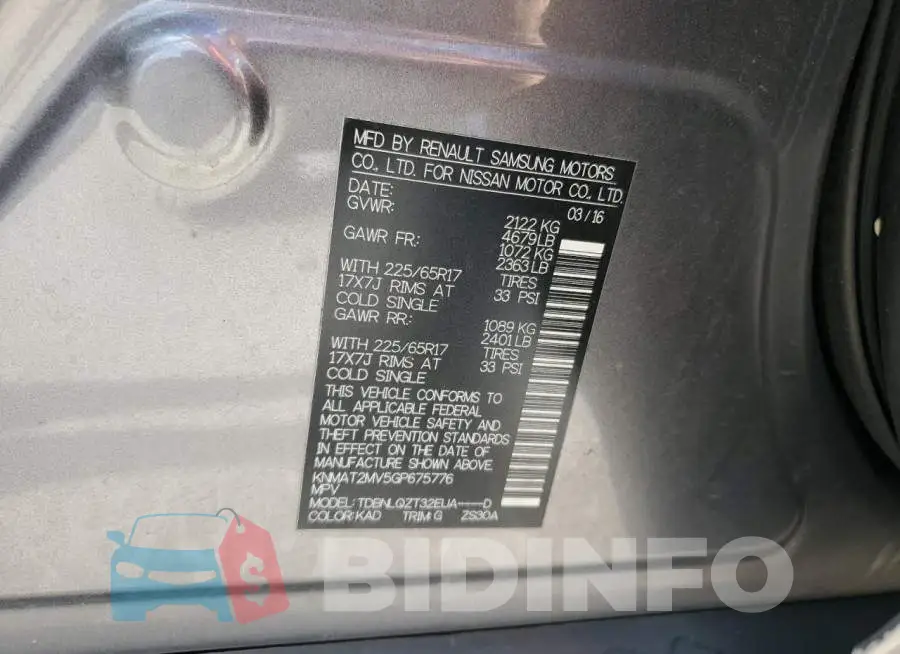 KNMAT2MV5GP675776 Photo# 13