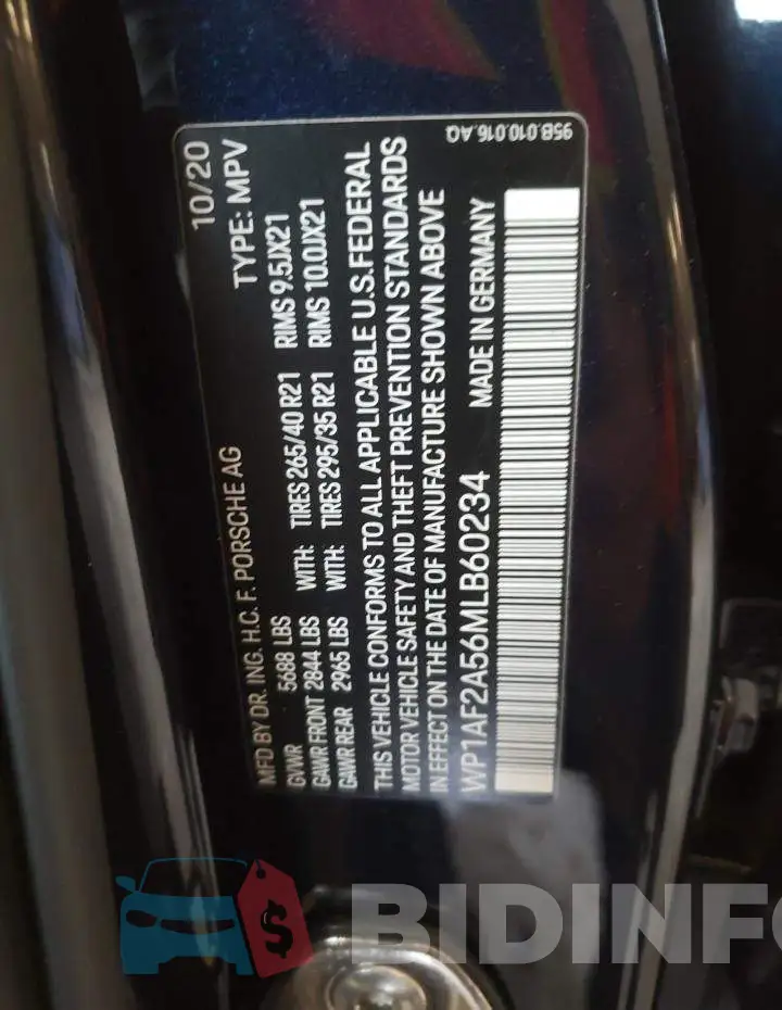 WP1AF2A56MLB60234 Photo# 14
