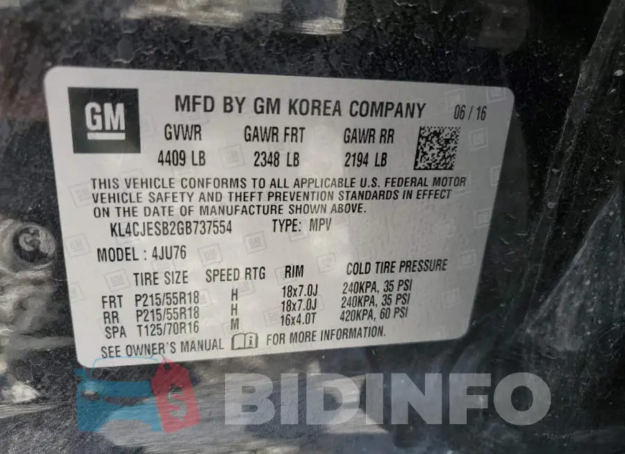 KL4CJESB2GB737554 Photo# 12