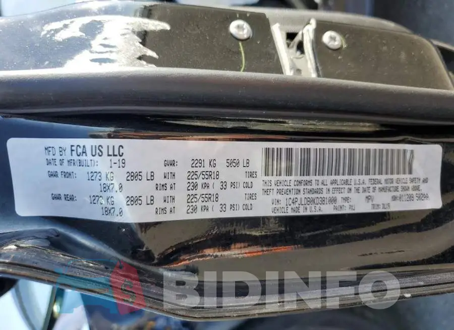 1C4PJLDB0KD381000 Photo# 12