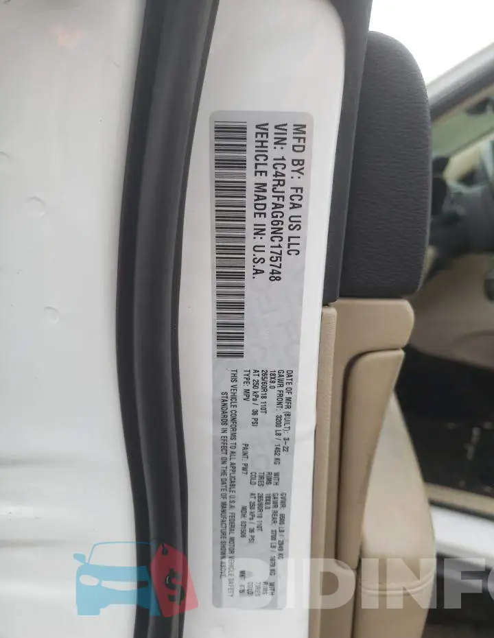 1C4RJFAG6NC175748 Photo# 12