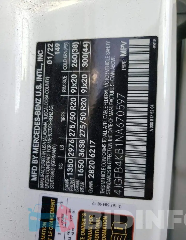 4JGFB4KB1NA670597 Photo# 13