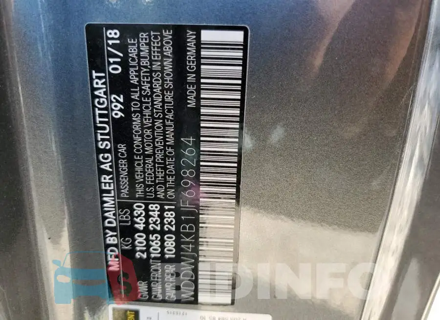 WDDWJ4KB1JF698264 Photo# 12