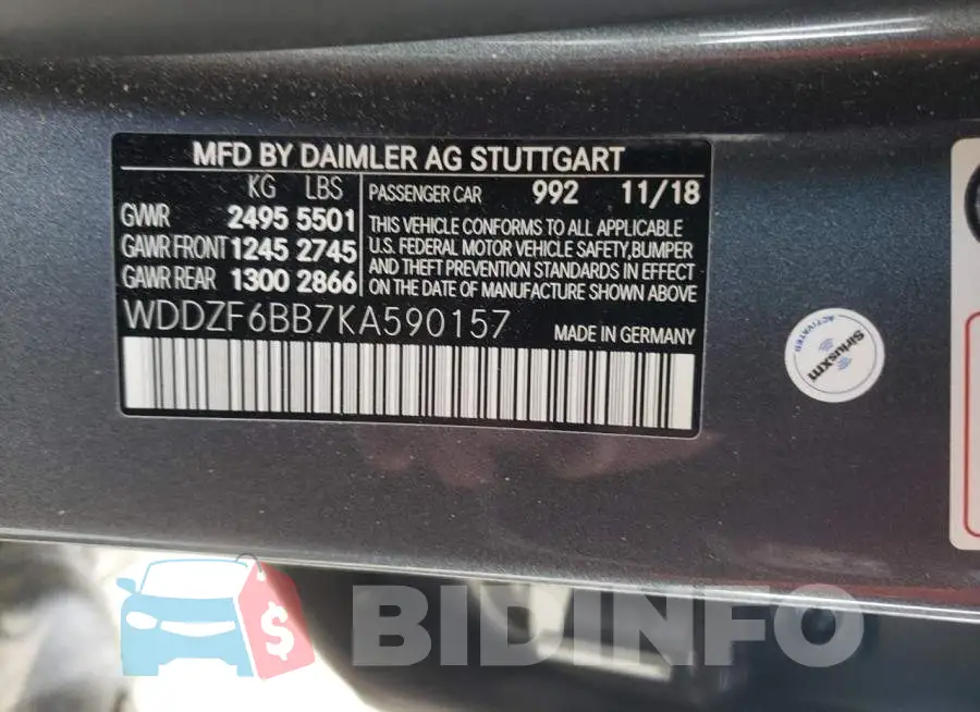 WDDZF6BB7KA590157 Photo# 12