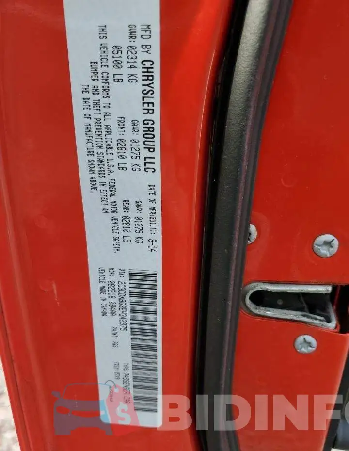 2C3CDXBG3EH342375 Photo# 12