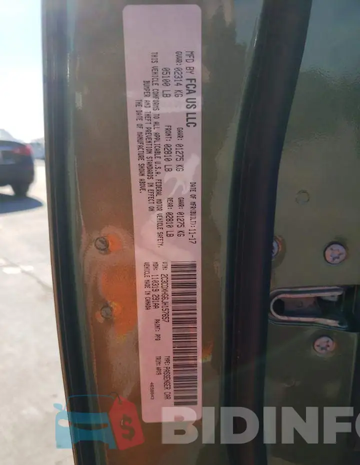 2C3CDXHG6JH157657 Photo# 12