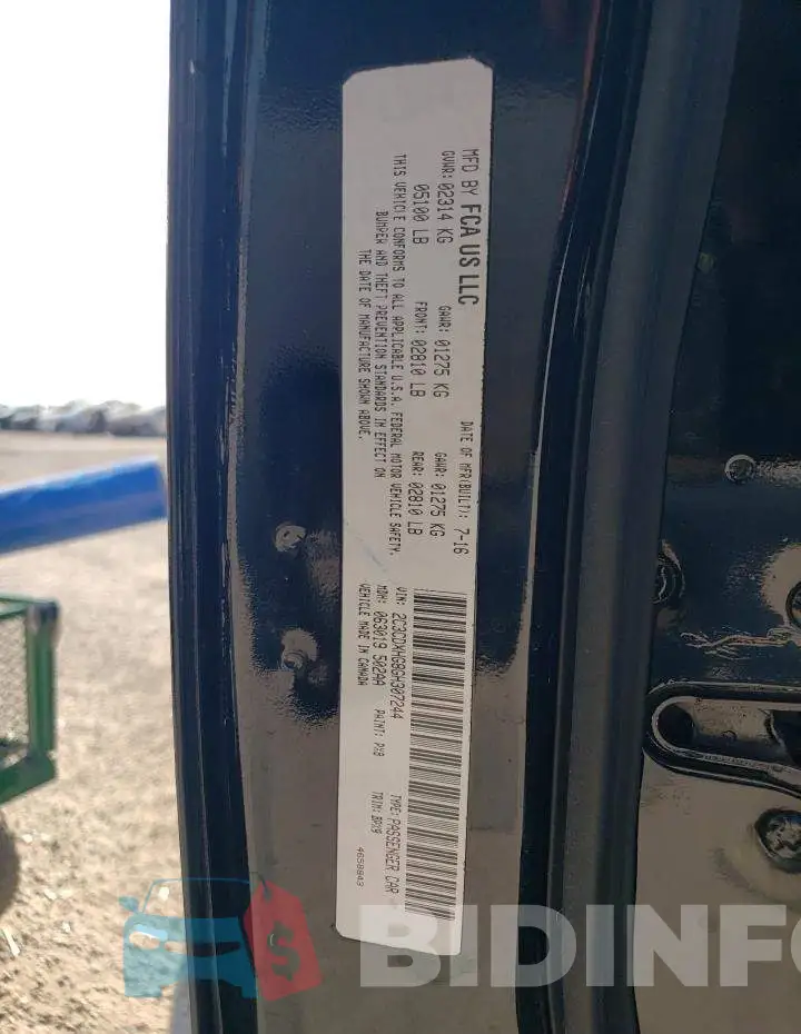2C3CDXHG8GH307244 Photo# 12
