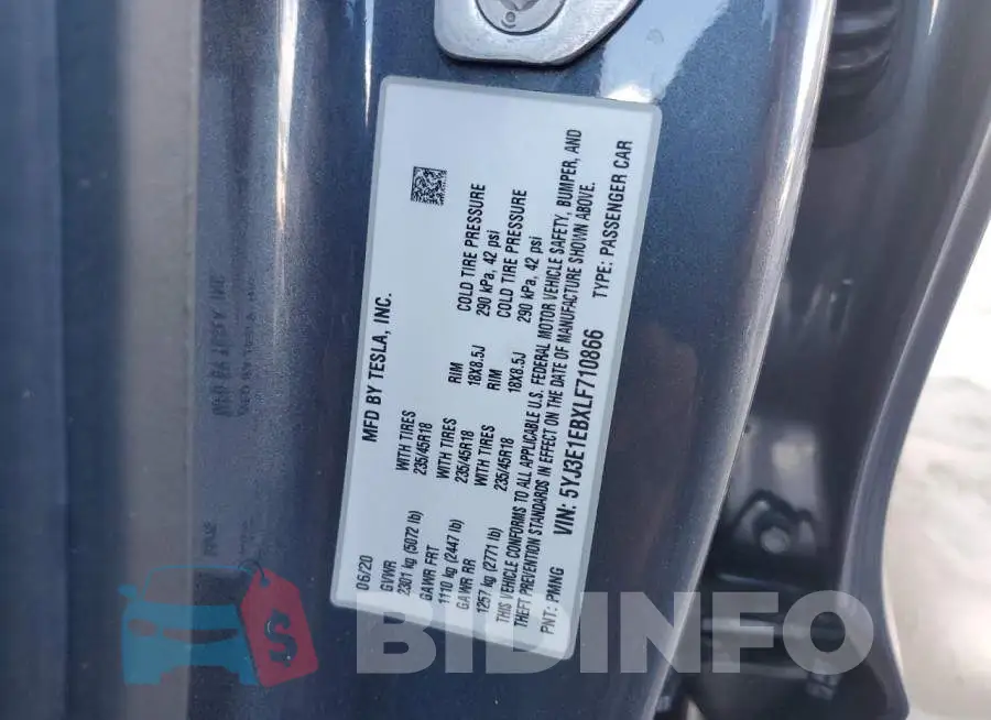 5YJ3E1EBXLF710866 Photo# 13