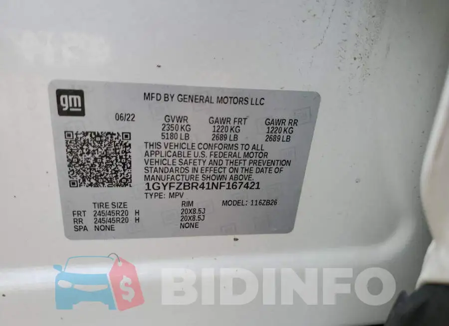 1GYFZBR41NF167421 Photo# 12
