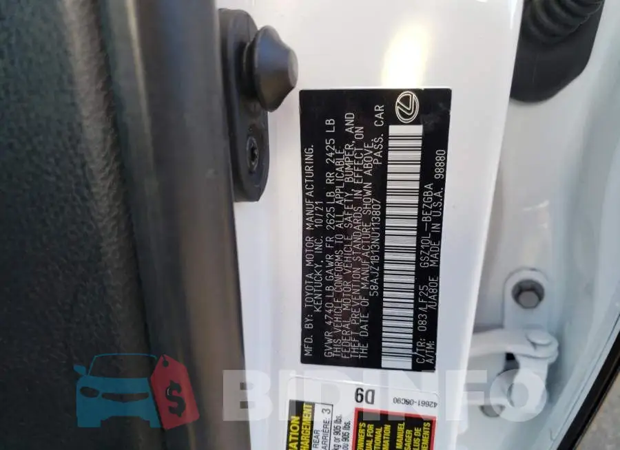 58AJZ1B13NU113807 Photo# 12