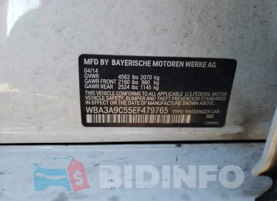 WBA3A9C55EF479765 Photo# 12