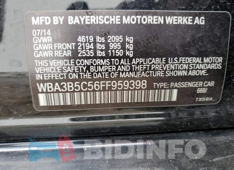 WBA3B5C56FF959398 Photo# 12