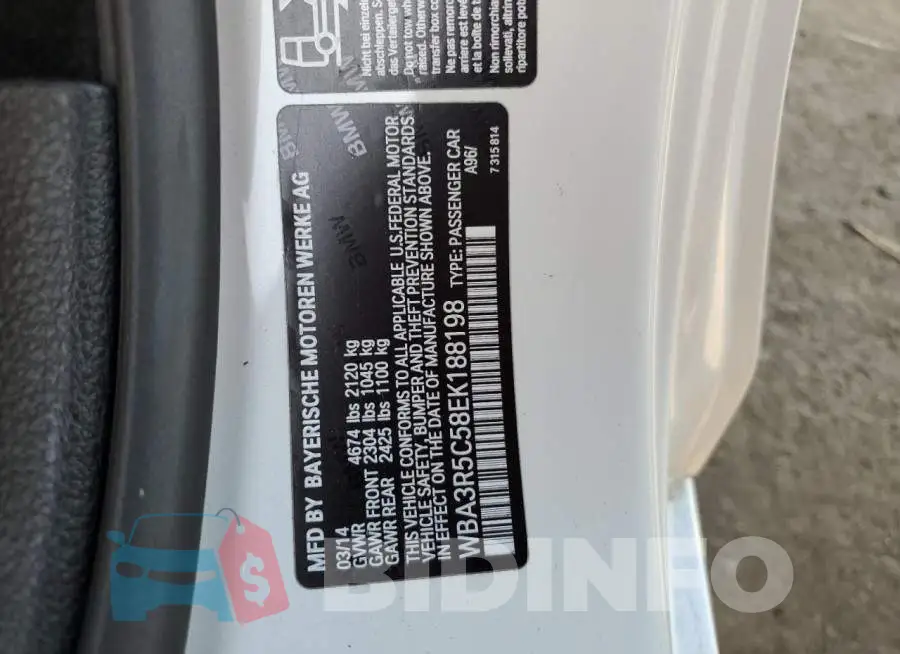 WBA3R5C58EK188198 Photo# 12