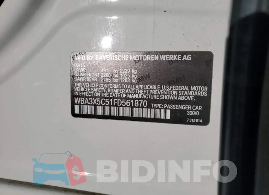 WBA3X5C51FD561870 Photo# 12